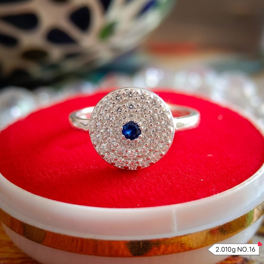 Elegant Blue Sapphire Silver Ring for Women