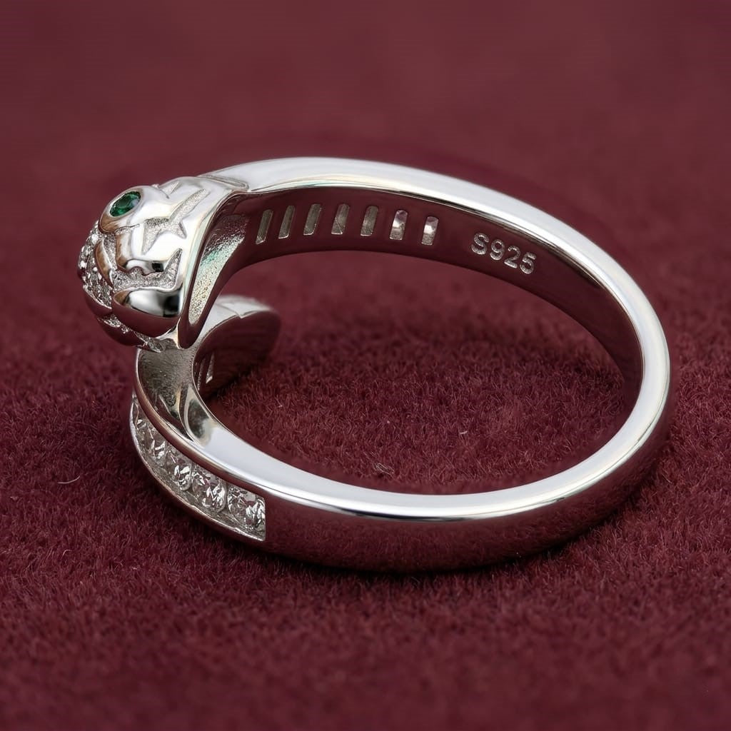 Elegant 925 Sterling Silver Snake Ring.