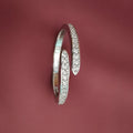 925 Sterling Silver Adjustable Spiral Ring | Delicate Cubic Zirconia Line Ring for Girls