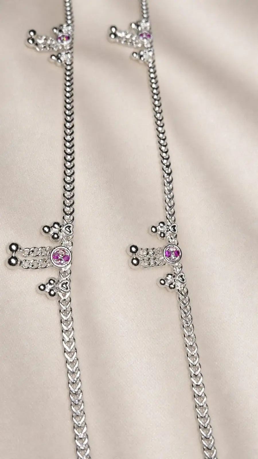 Trendy Everyday Wear Silver Pajeb with Hanging Ghungroo - Image 3
